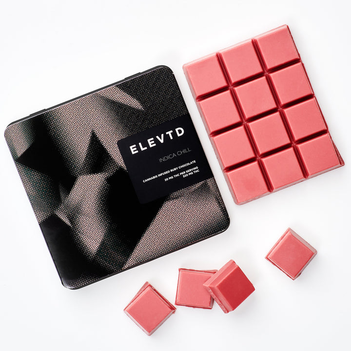 ELEVTD THC INDICA CHILL RUBY CALLEBAUT CHOCOLATE | 320MG EDIBLES