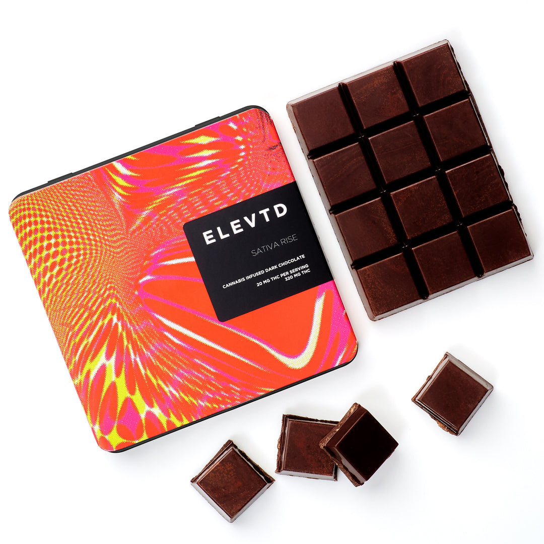 ELEVTD THC SATIVA RISE DARK CALLEBAUT CHOCOLATE | 320MG EDIBLES